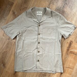 Madewell Men's Short-Sleeve Button-Down Shirt in Beige